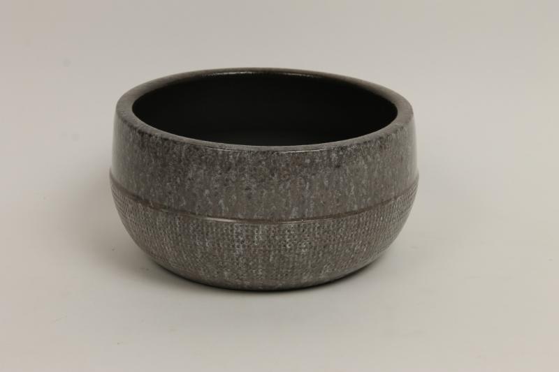 J Ceramic pot Drip brown bowl H10 Ø19			