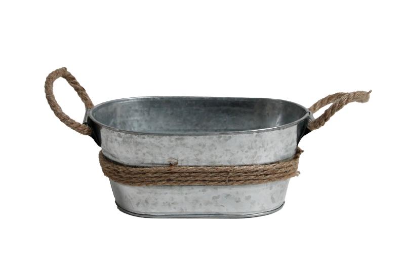 J Zinc with jute rope ears Ø21*12.5 H9/14			
