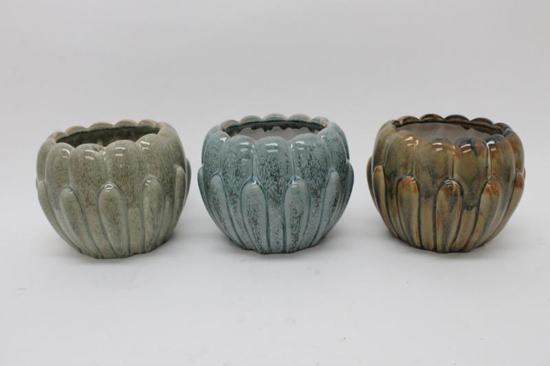 J Stoneware pot 3 colors mix Ø17  H13			