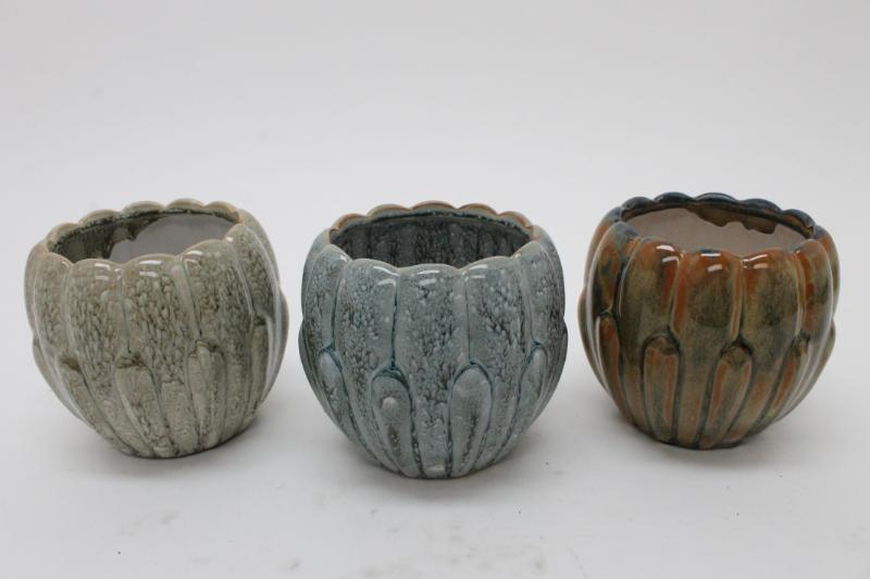 J Stoneware pot 3 colors mix Ø13 H11.3			