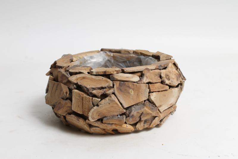 J Basket w wooden chips round ES16,5 Ø25 H						