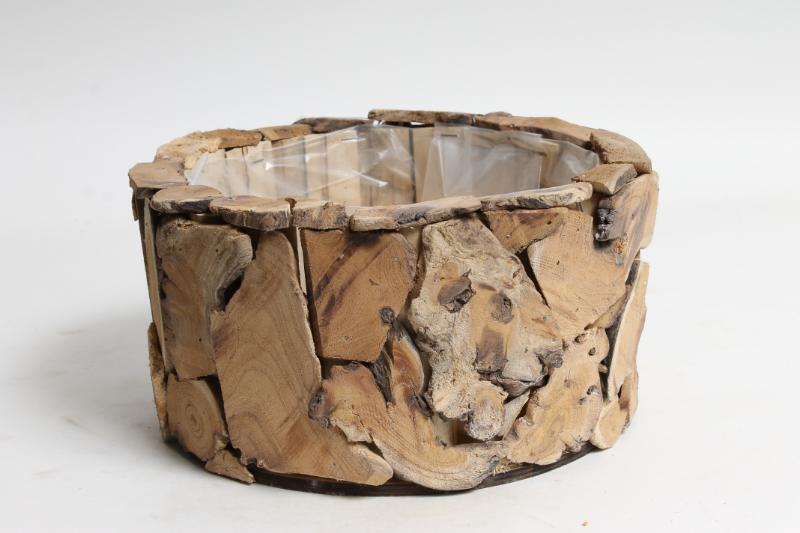 J Basket w wooden chips round ES19,5 Ø25 H			 			