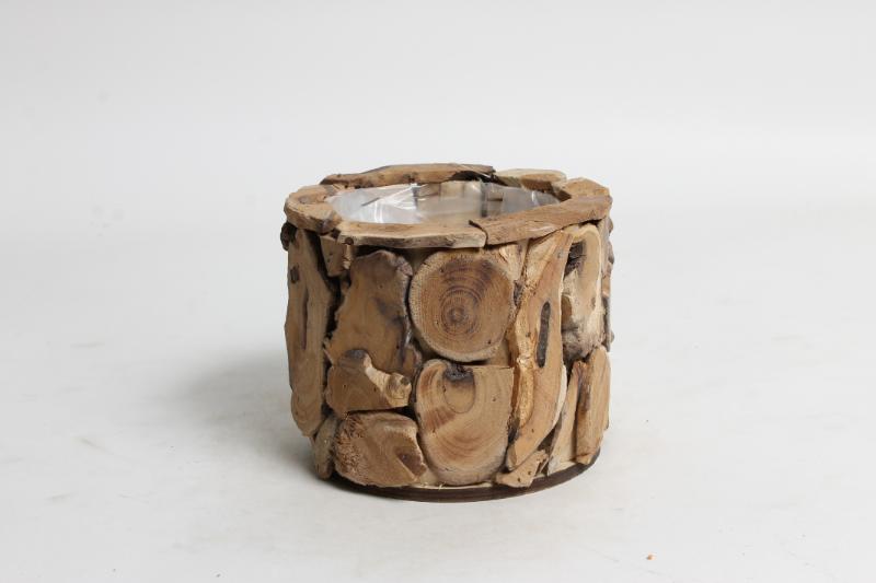 J Basket w wooden chips round ES10 Ø15 H12			