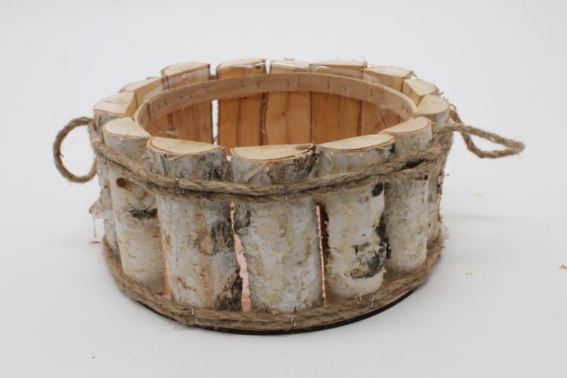 J Birch wooden basket round Ø26 H12			