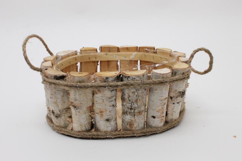 J Birch wooden basket oval Ø28*21 H12			