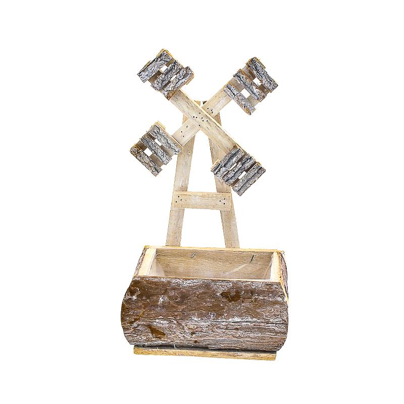 J Wdn pln windmill whwashed brwn 22x15 H38			