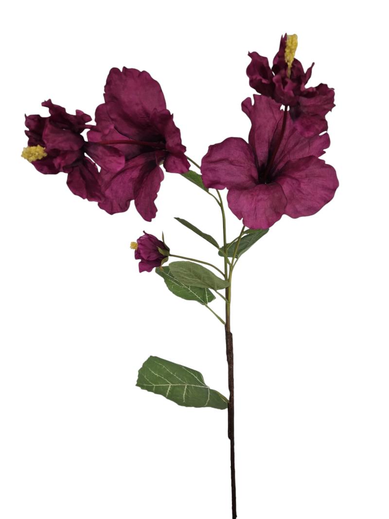 P Zijden Hibiscus, Purple, 106cm.