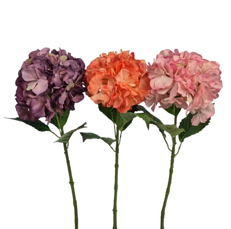 P Zijden Hydrangea, Ass 3, 65cm