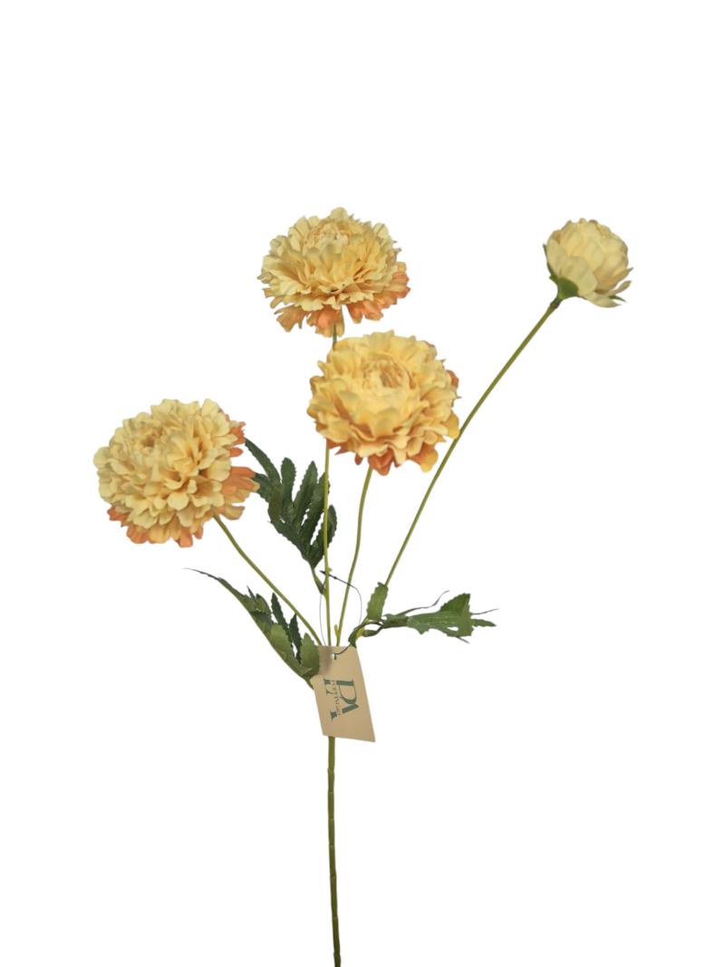 P Zijden Pom-pon Chrysant, Orange