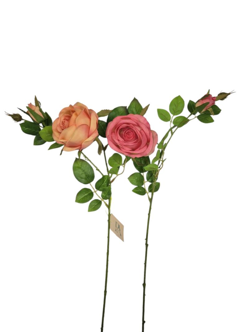 P Zijden Rose met knop, Ass 2, 78cm