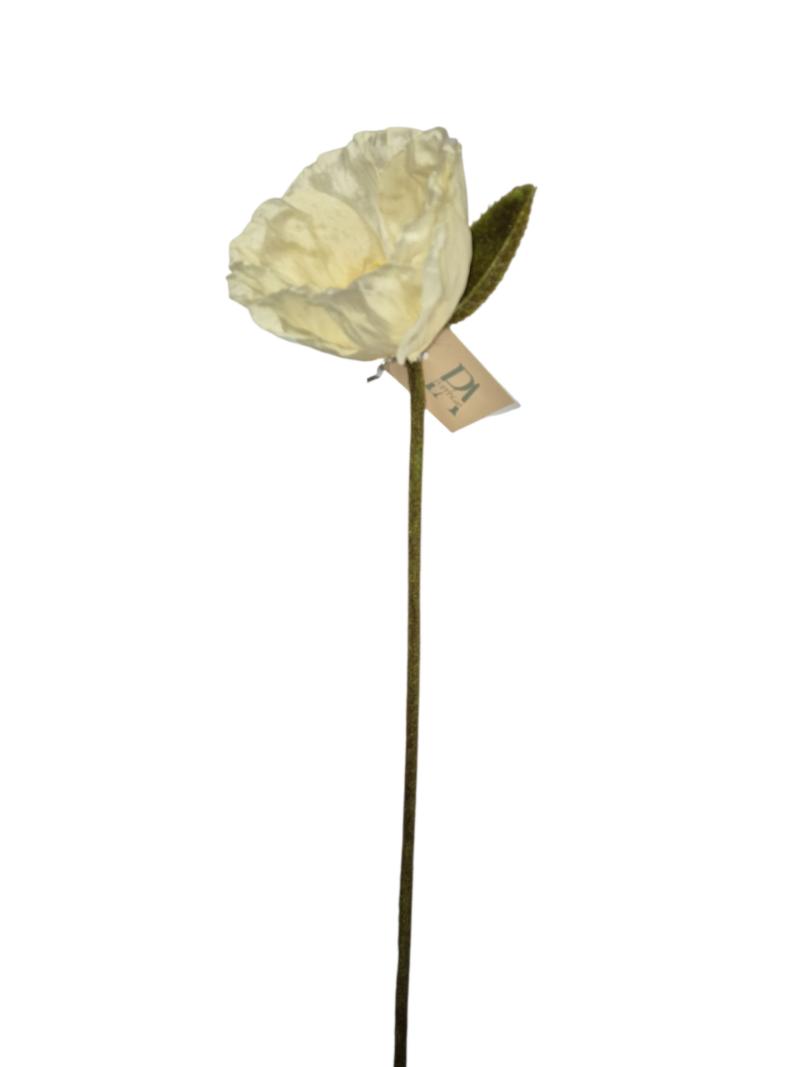 P Zijden Single Poppy, Champagne, 67cm.