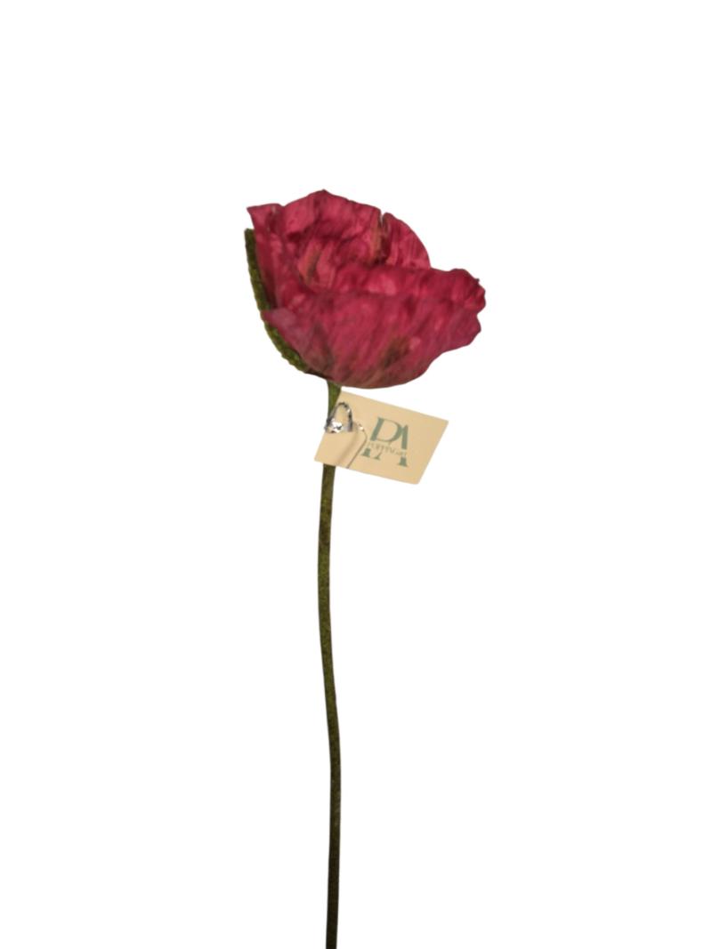 P Zijden Single Poppy, Hot Pink, 67cm.