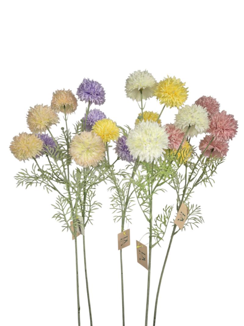 P Zijden anethum Balls 5 stems, Ass 5, 77cm.