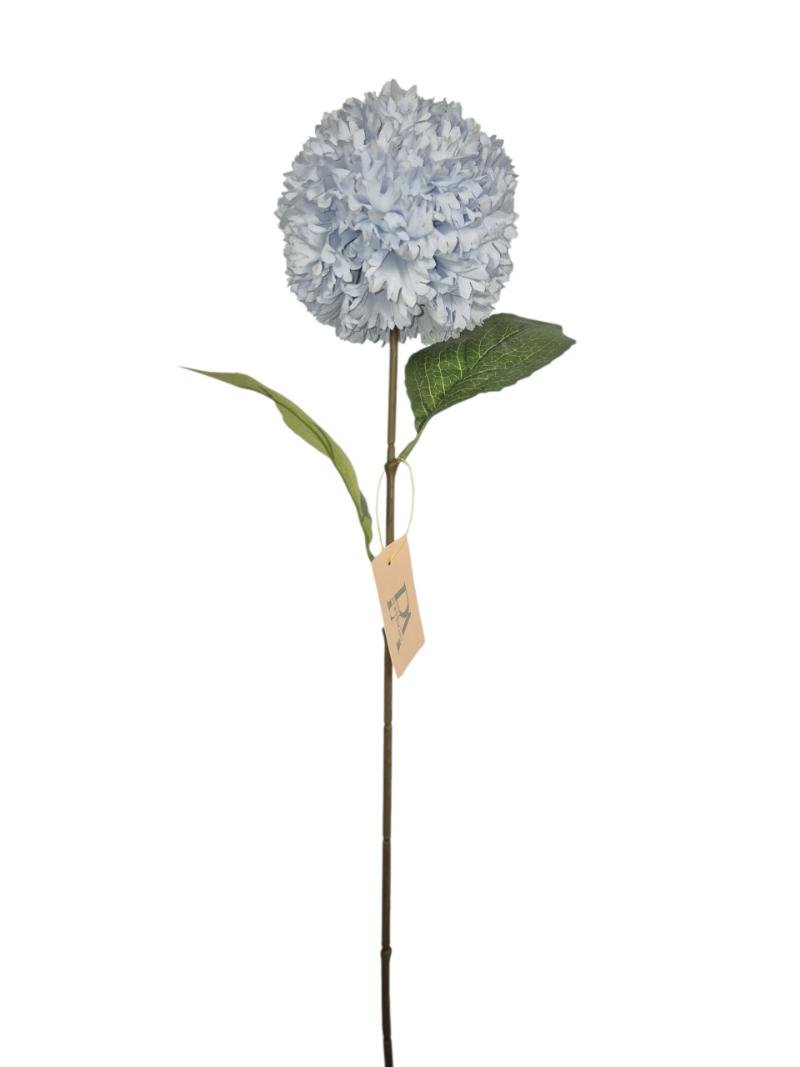 P Zijden Hydrangea ball with Coffee stem, Bleu, 64cm.
