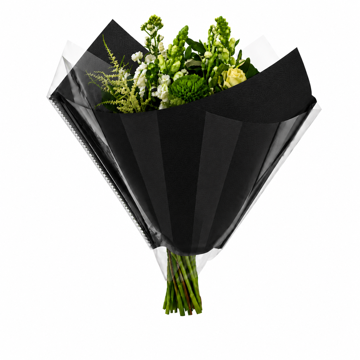 P Elegant 35x35cm OPP40/Kraft 80gr Zwart (500st)