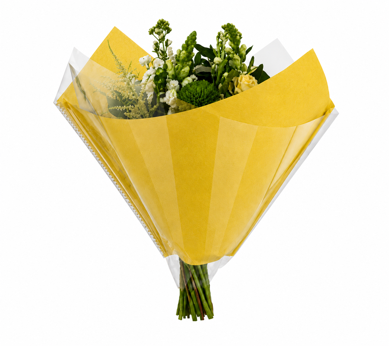 P Elegant 40x40cm OPP40/Kraft 80gr Geel (250st)