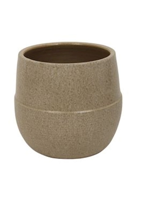 J Ceramic pot Drip beige H14 Ø16