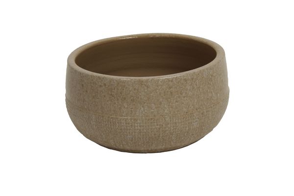 J Ceramic pot Drip beige bowl H10 Ø19			