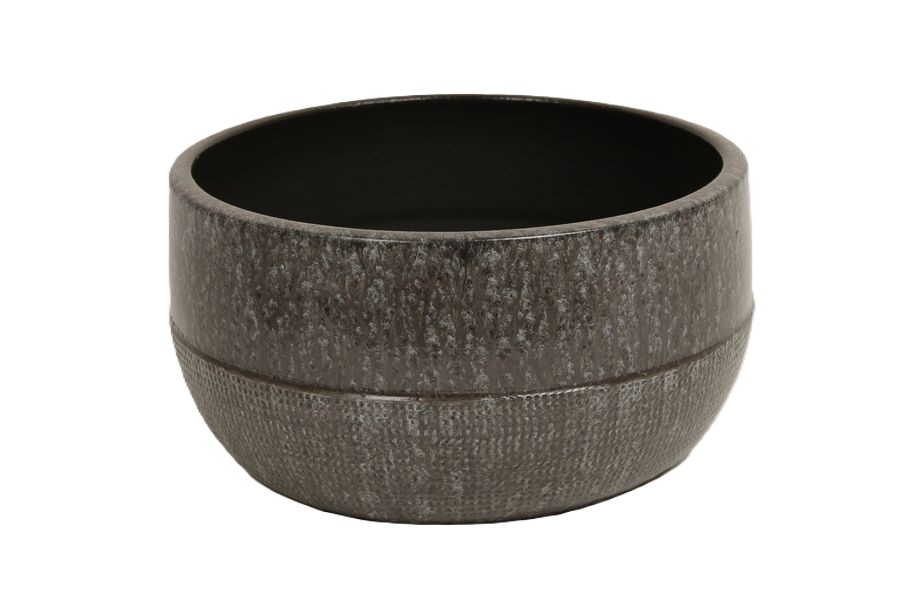 J Ceramic pot Drip brown bowl H11 Ø23			