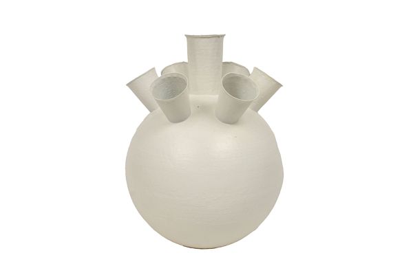 J iron multi ball vase white D29 h36			