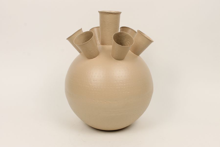 J iron multi ball vase taupe D29 h36			