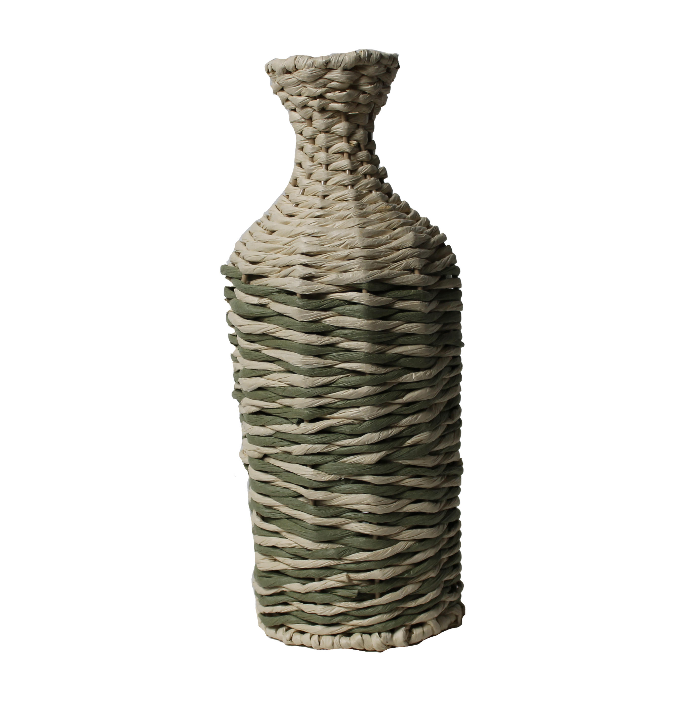 J Basket Vase Ottawa green/white Ø9 H37
