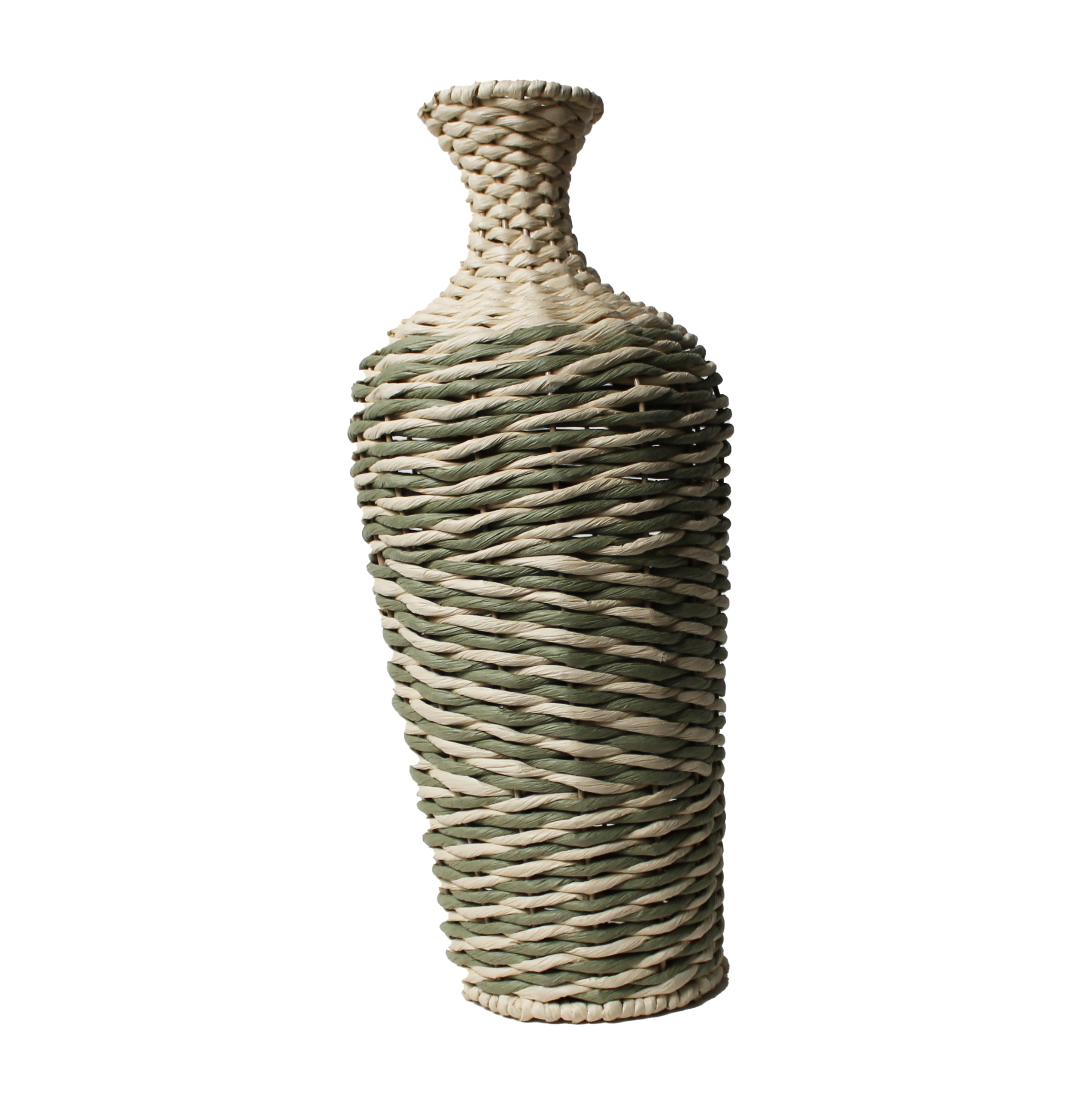 J Basket Vase Ottawa green/white Ø11 H52