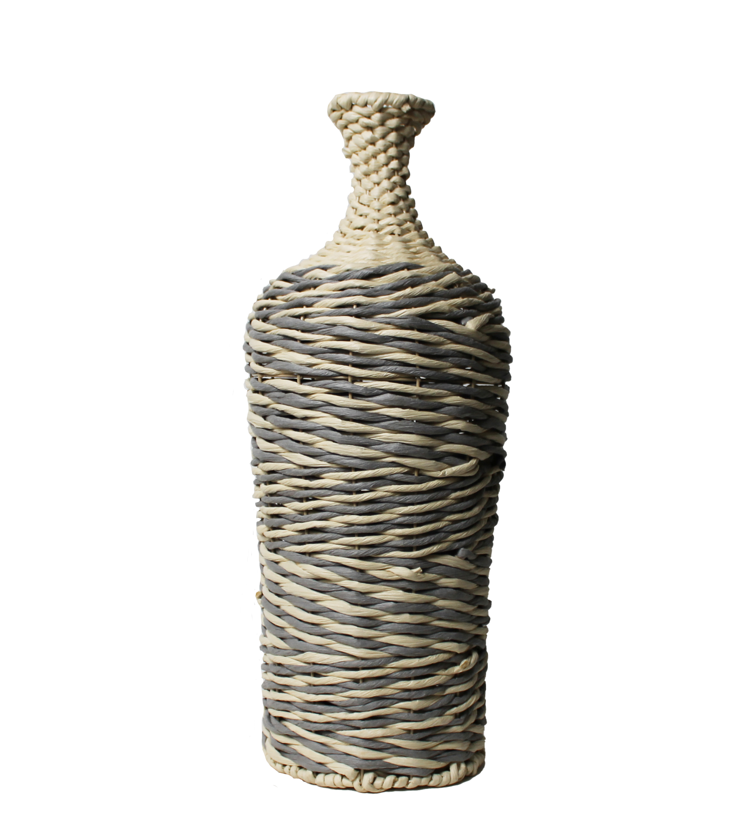 J Basket Vase Ottawa gray/white Ø11 H66
