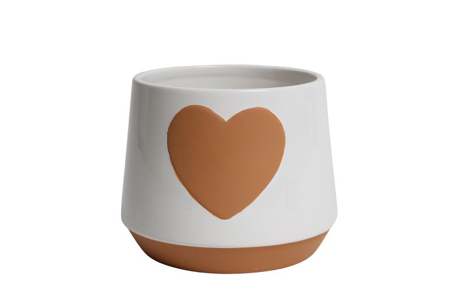 J Ceramic pot Hart white ES12
