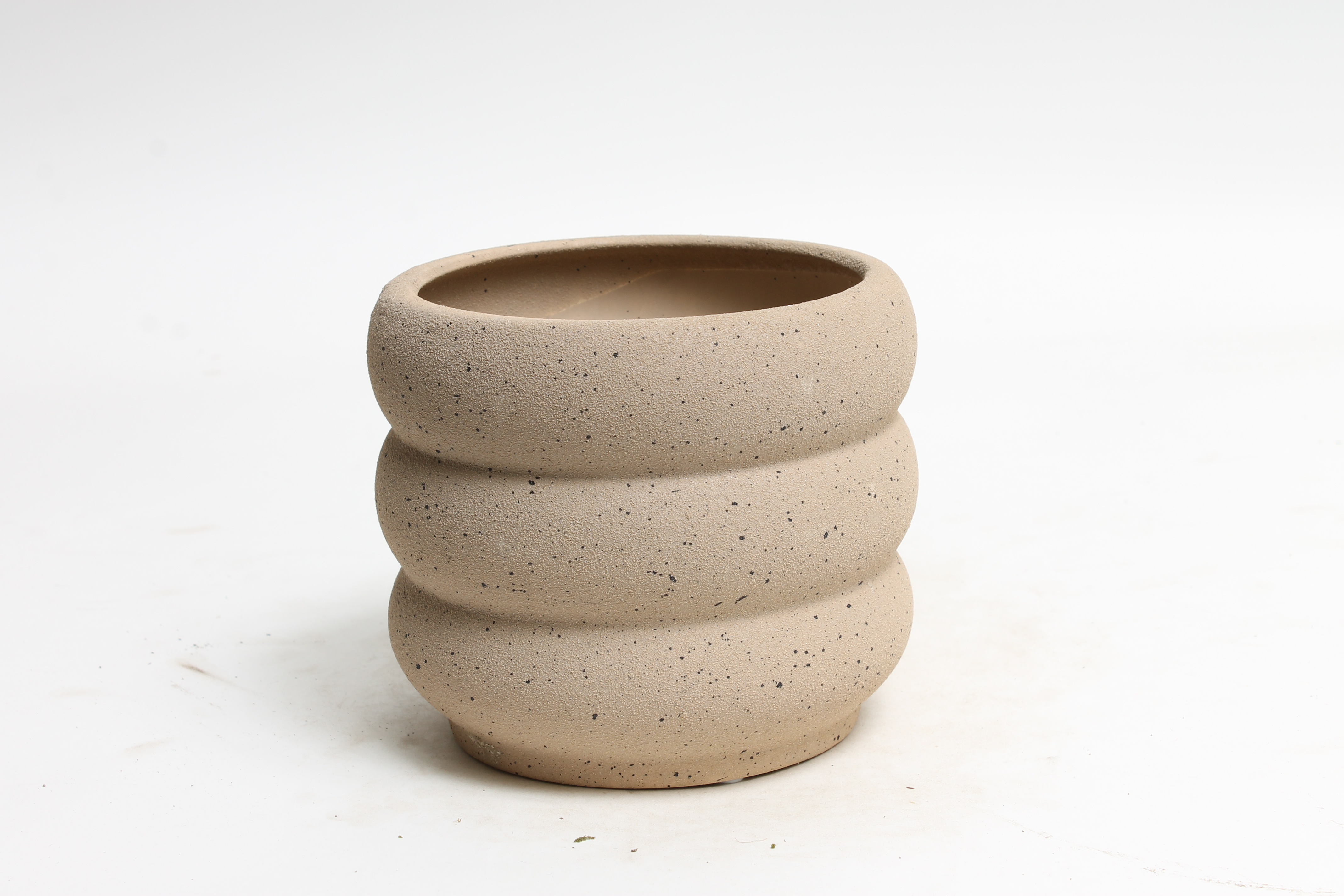 J Ceramic orchid bubbled warm grey pot ES1