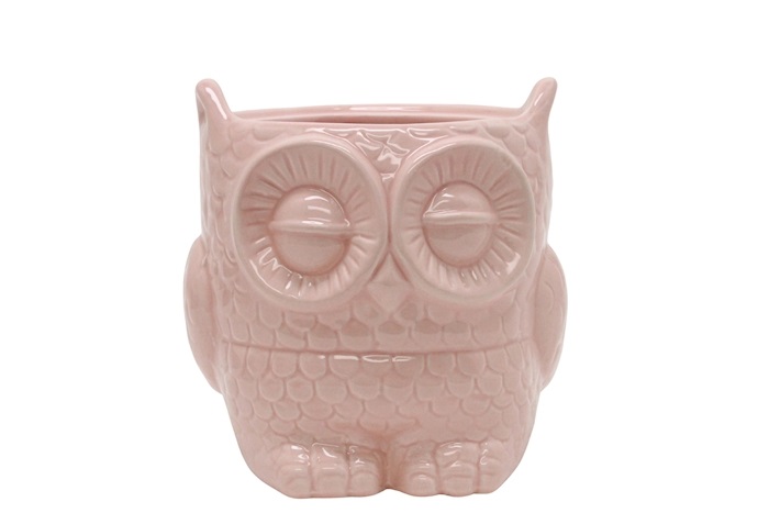 J Ceramic pot Owl light pink Ø15,5 H15