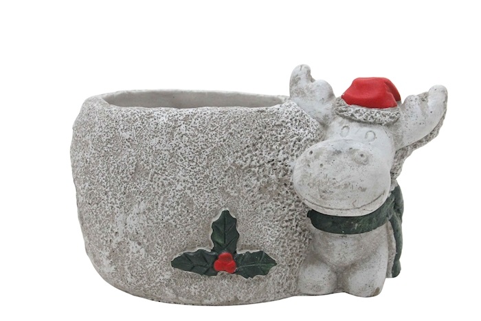J Cement pot Deer w hat ES9