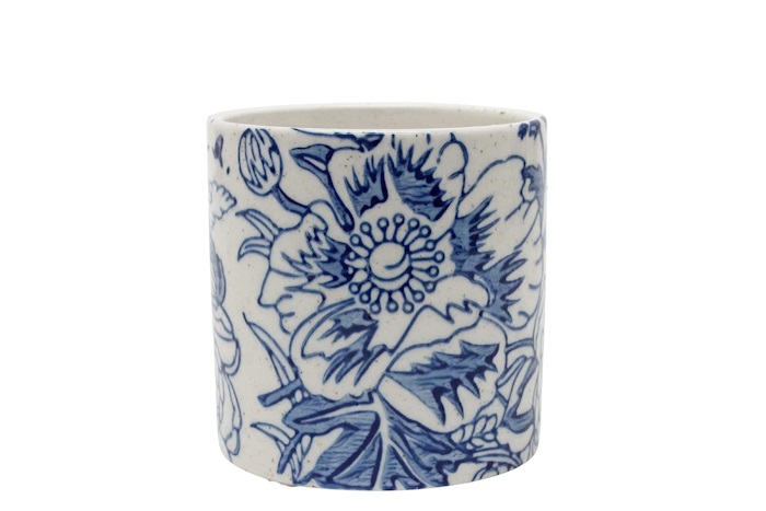 J Ceramic pot Leo blue D13 H13