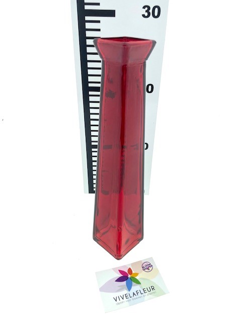 B Vaas Bottle red square h28,5 cmx6x6cm