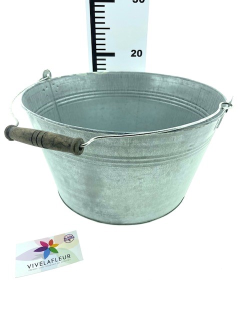 Bucket Scott low old grey h18 cm dia 31 cm