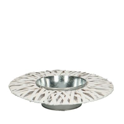 N Plateau round with white willow D30 (14) H7  B12cm