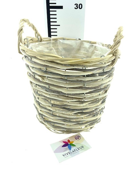 B Basket pot willow natural/brown H22 / D25cm