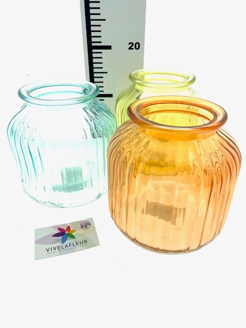 B Unit rib vase 3 mix colors H18 / D17cm