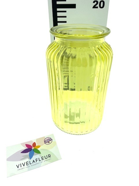 B Unit rib vase 3 mix colors H19 / D11cm