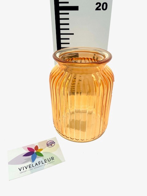 B Unit rib vase 3 mix colors H15 / D11cm