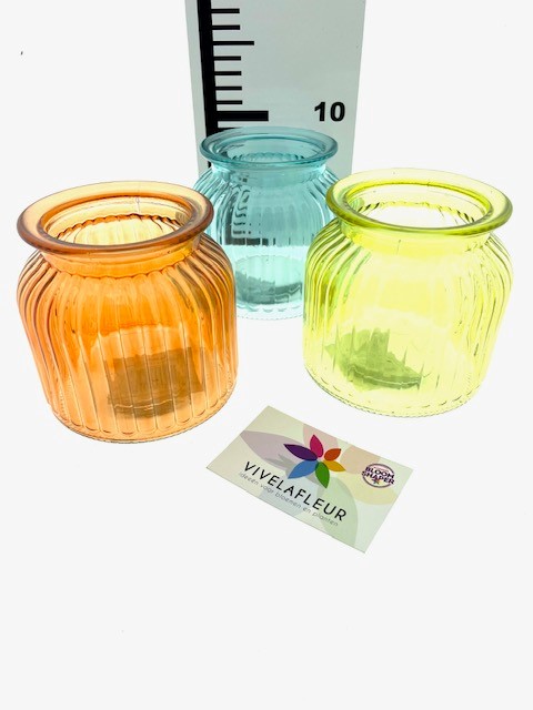 B Unit rib vase 3 mix colors H11 / D11cm