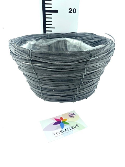 B Basket round chipwood grey H15 / D26cm