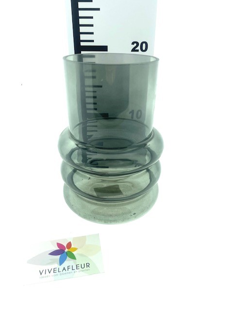 Ru Glazen vaas Grijs H20,5 / D15cm