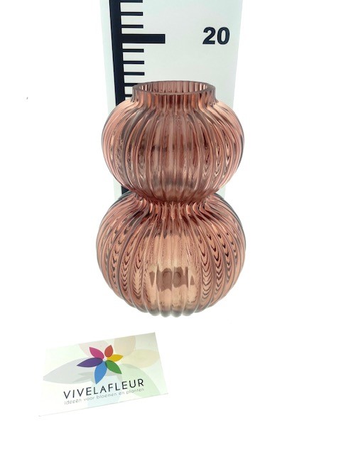 Ru Glazen vaas bruin H18,5 / D13,5cm