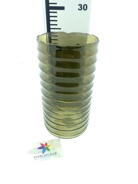 Ru vaas Ribbel Grijs H25 / D14cm