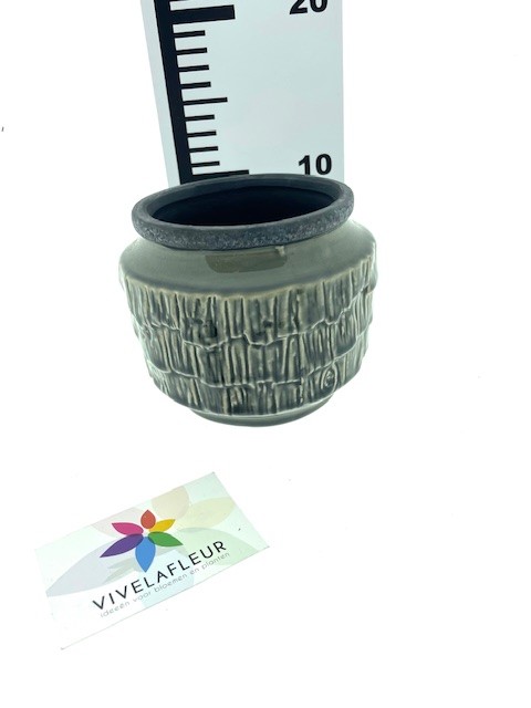 B Keramiktopf gemustert grau h11,5 cm dia 13,5 cm