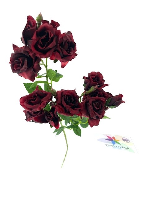 Spray Roses Bordeaux L65cm