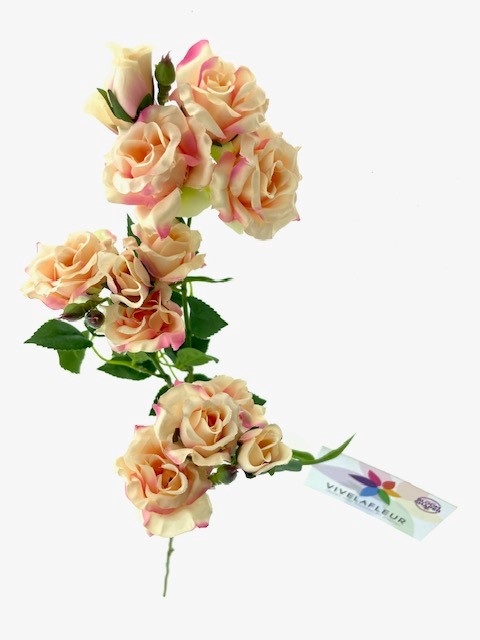 Spray Roses zalm/rose L65cm