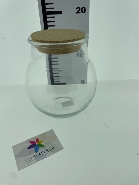 B Kugelvase mit Korken h18 cm dia 17 cm