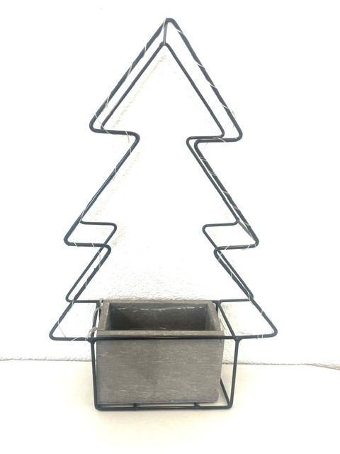 N wood iron christmastree +10 Led H36 / B22,5
